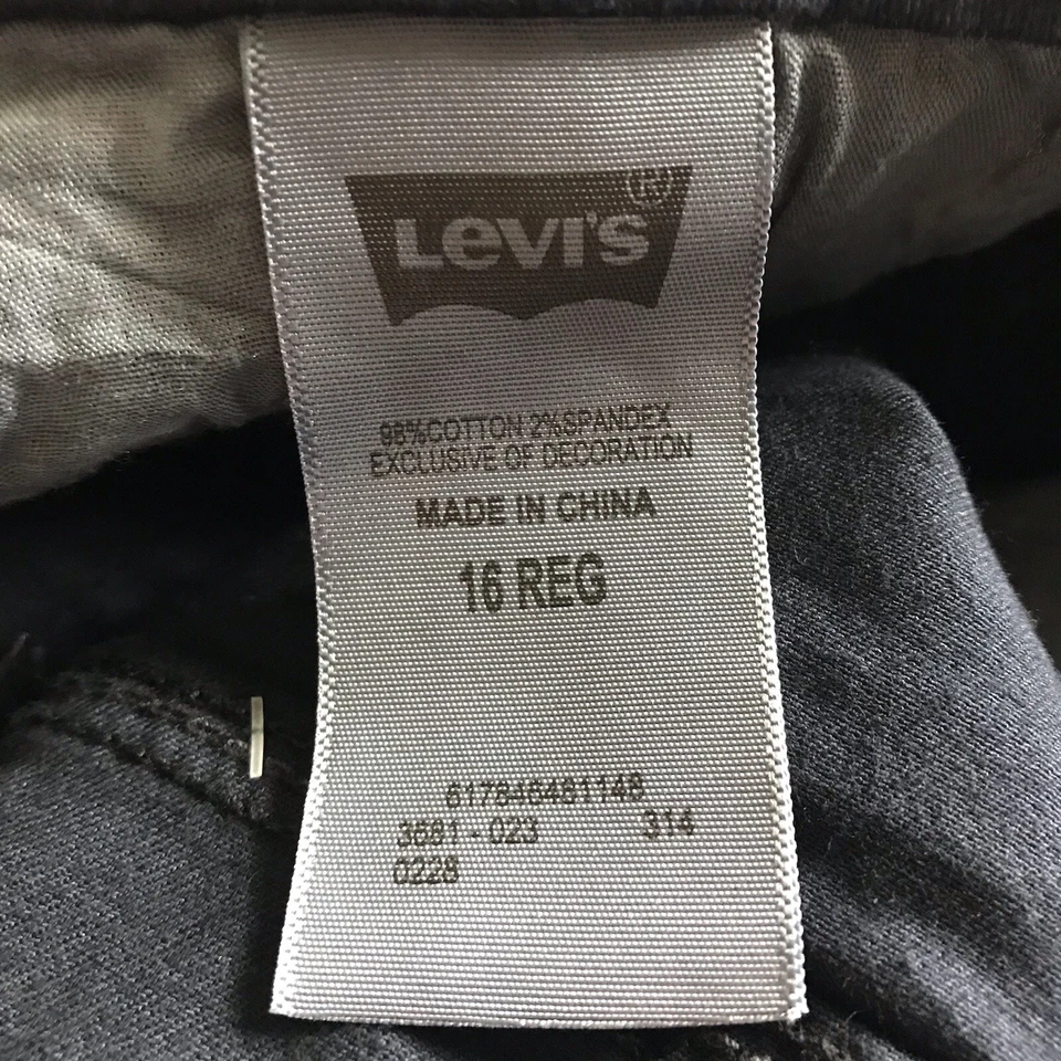Levis Pantalones Niñas 16 Regular Negro Ultra Rosa Tinte Lateral Denim Legging Elastizado Nuevo con Etiquetas Foto 4 de 4