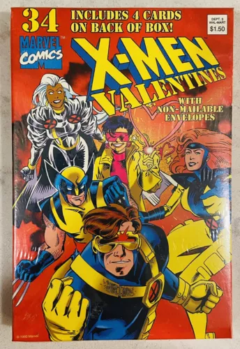 SEALED VINTAGE 1995 X-MEN MARVEL COMIC VALENTINES DAY CARDS ~ BOX OF 34