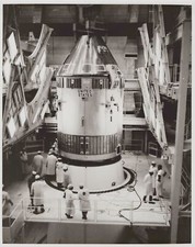 Apollo 7 RARE NASA 1968 Command Service Module Technicians - Original Photo