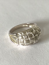 Vintage Sterling Silver 925 Ribbed Dome Ring Size 8
