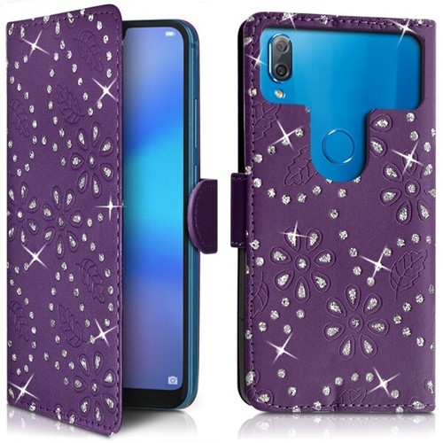 Etui Portefeuille Motif Diamant Universel M blanc pour Echo Lolly