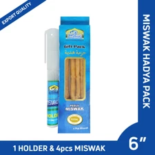 1 Holder & 4 Miswak Handy Pack: Natural Toothbrush Stick
