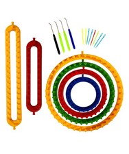 Knitting Loom Kit - 4 Round, 2 Rectangular Yarn Looms - Chunky Blanket Loom -...