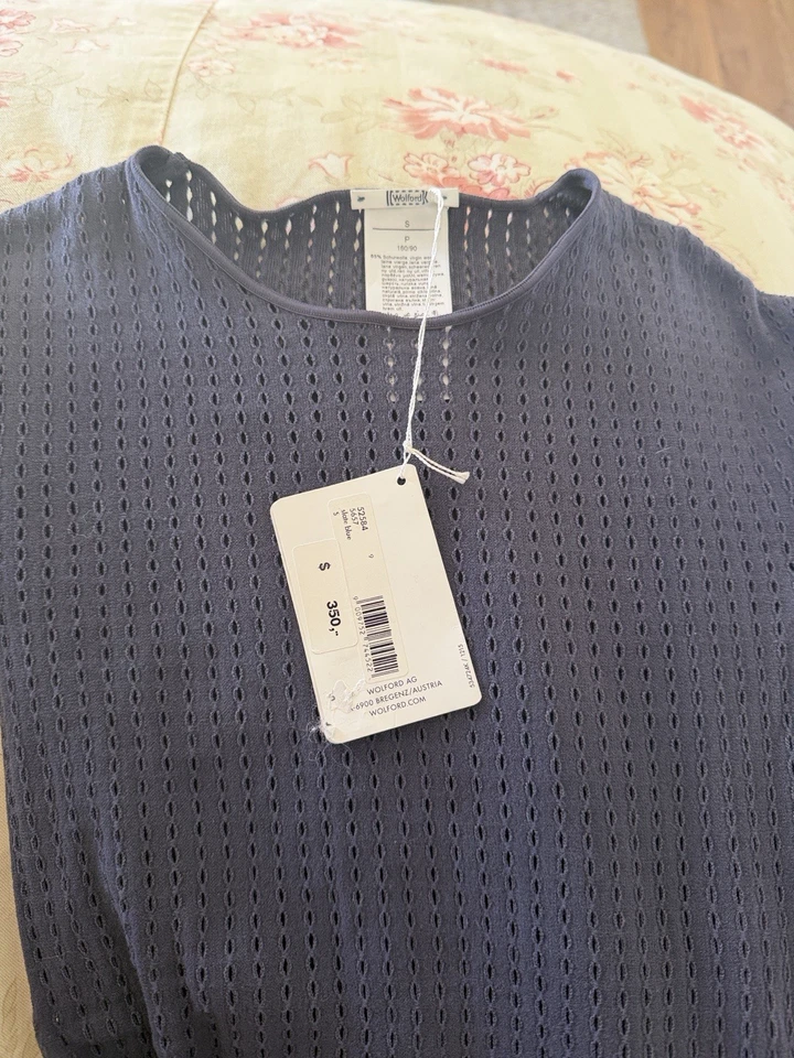 Top Wolf Word Azul Pizarra Malla Manga Larga Talla S Nuevo con Etiquetas Foto 2 de 3