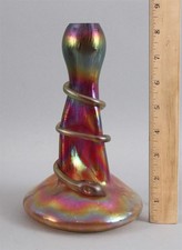 Antique RINDSKOPF Czech Bohemian Hand-Blown Art Glass Snake Vase NR