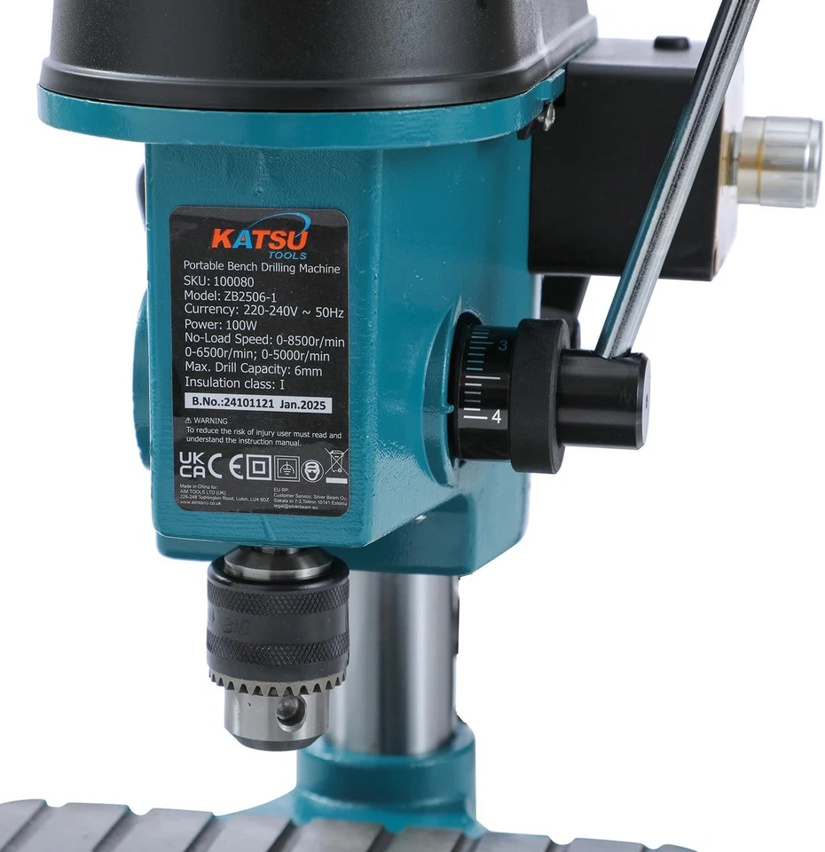 100080 PCB Art Mini Bench Drill Press stand 6mm Chuck Adjustable Speed UK Plug - Image 4 of 4