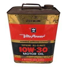 Vintage Vita Power 2 Gallon Oil Can Western A...