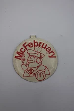 McDonald's McFebruary Advertising / Promotional Pin - Red on White  Food Service