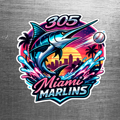 #ad Miami Baseball quot;305quot; Custom Sticker Marlins $2.99