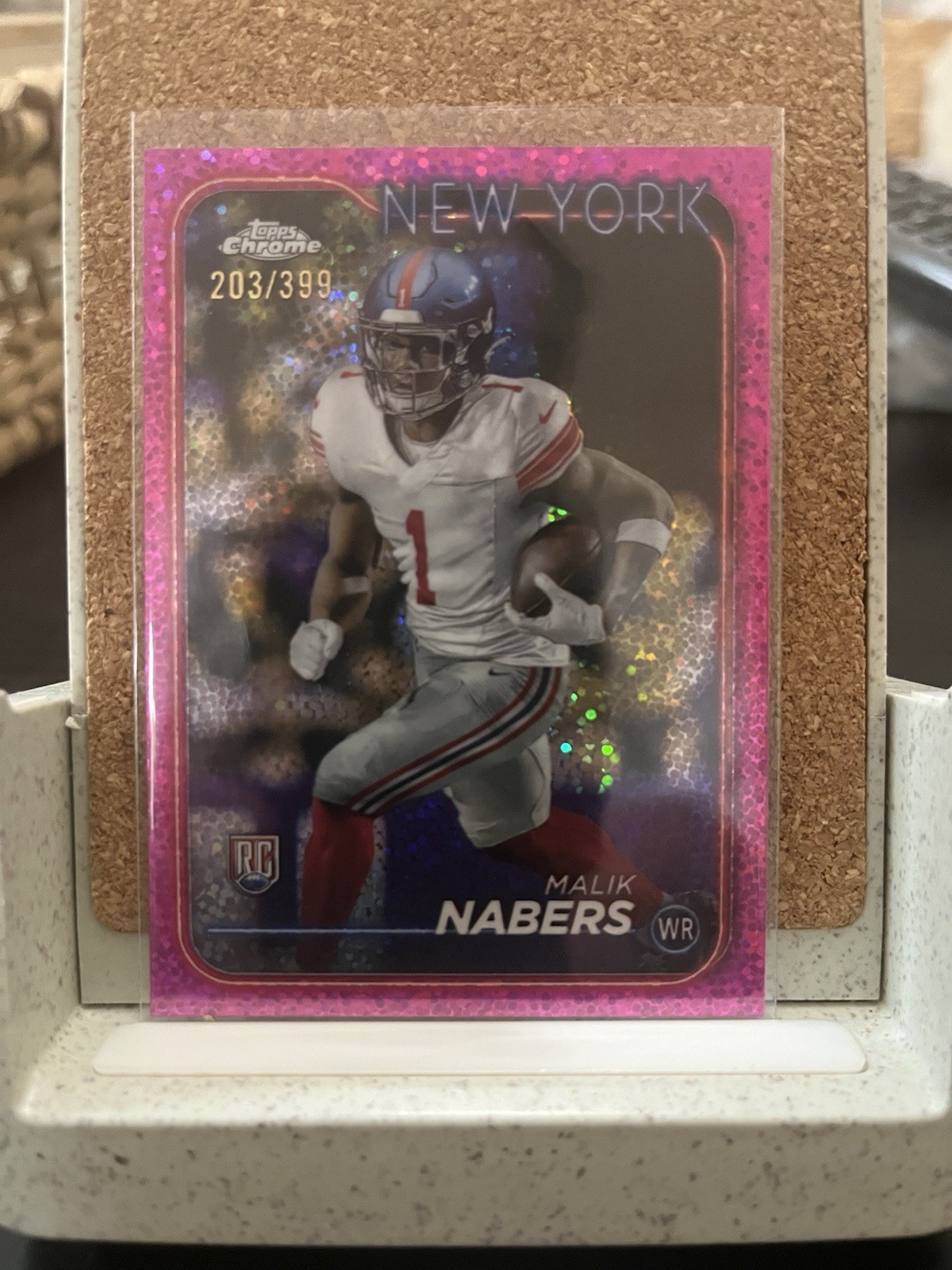 2024 Topps Chrome - Malik Nabers ( Giants ) #205 Rookie Magenta Refractor /399