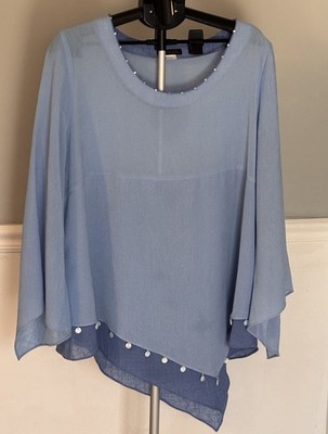 Zaftique Women Plus Size Top Asymmetrical Decorative Neckline See Measurements