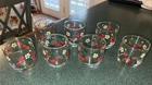 LOT OF 7 VTG  Anchor Hocking 3" Strawberry GLASS JUICERS 1989 Cottage Core EUC
