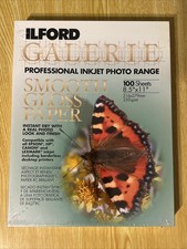 Ilford Galerie Smooth Gloss Paper 8.5x11 100 Sheets 2880dpi Professional Ink Jet