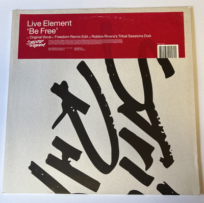Live Element  Be Free 12  Vinyl 2001 Strictly Rhythm Records VG+