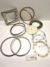 Job Lot Vintage Mantel Clock Dials,Front Doors x 3-no glass, Parts Spares