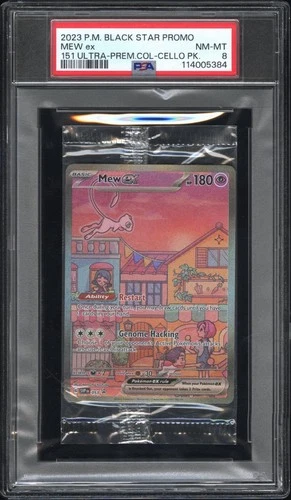 2023 P.M SV PROMO MEW EX 053 HOLO PSA 8 151 PREMIUM COLLECTION
