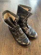 Vtg Black Leather Military Combat Boots Biltrite 11R