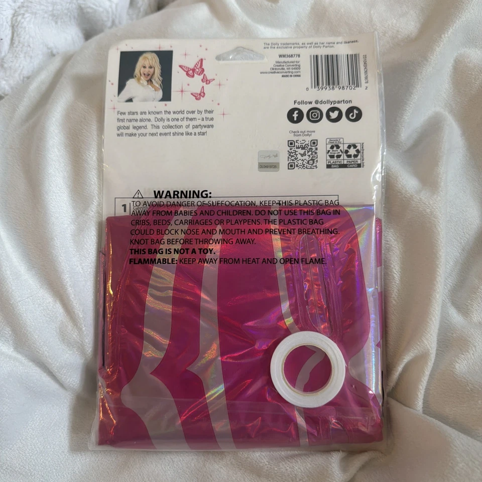 Dolly Parton "What Would Dolly Do?" Pink Air Filled Balloon Party Banner - Image 2 of 2