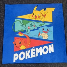 Pok mon Area Rug 39 X 40 New Blue Pikachu Charmander Squirtle Bulbasaur