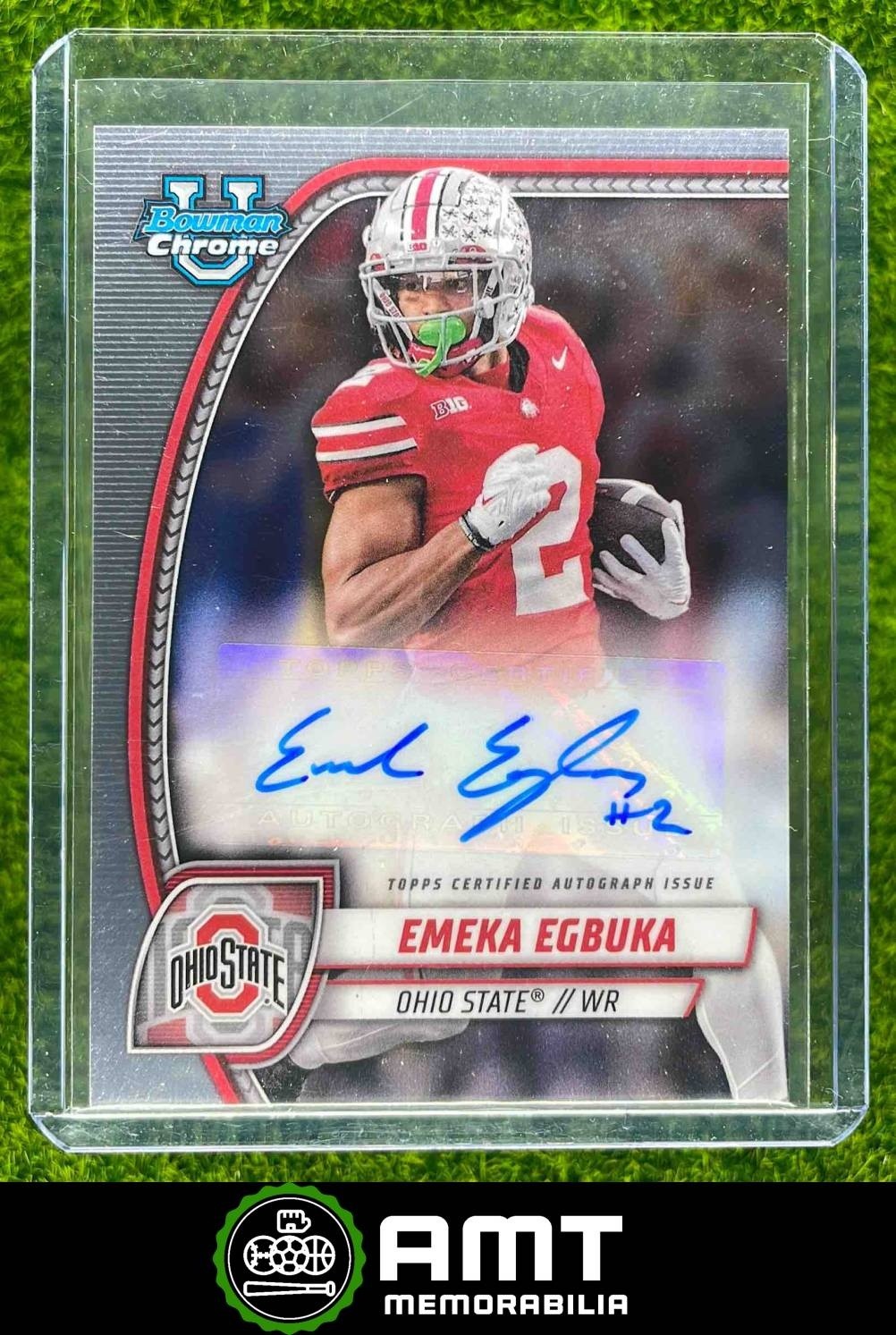 Emeka Egbuka 2024 Bowman Chrome University Prospect Auto Ohio State Buckeyes