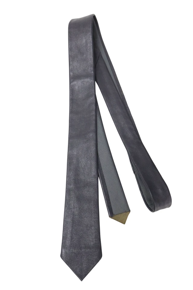 Corbata de cuero para hombre talla única gris en punta pura SIN MARCA Foto 2 de 4