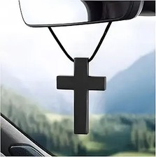Cross Hanging Ornaments For Car Rear View Mirror Premium Alloy W Color Black