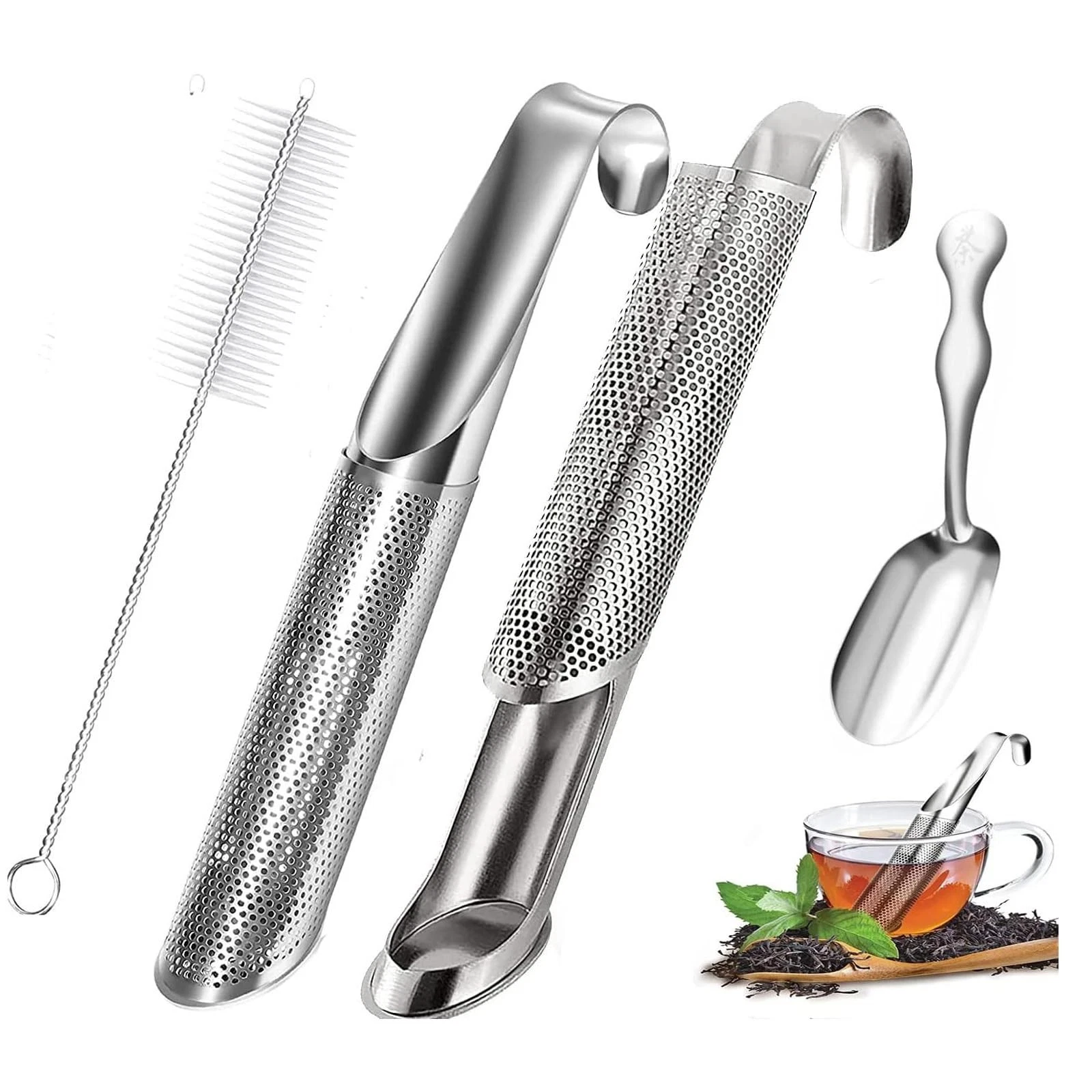 2 PCS Stainless Steel Tea Diffuser Strainer With Hanging Hook Long Handle
Opens in a new window or t