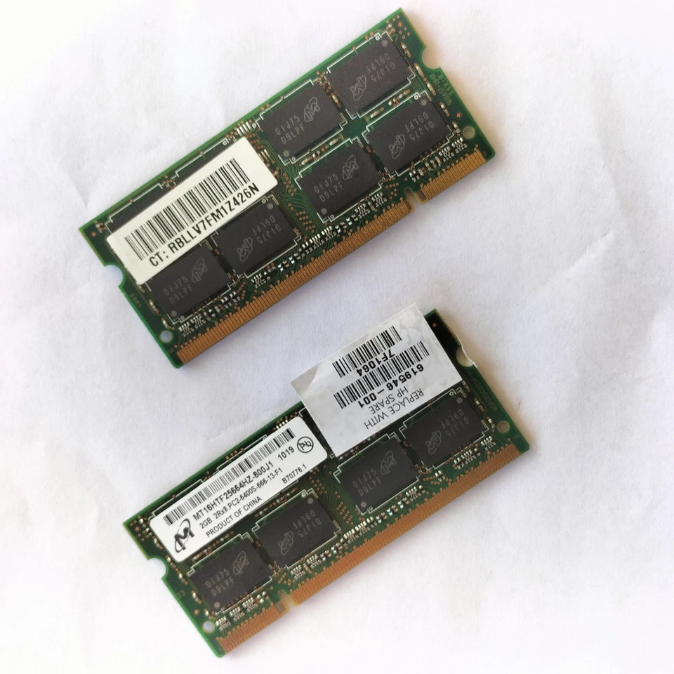 Ram Notebook DDR2 4GB (2X2GB) 800MHZ PC-6400S MICRON MT16HTF25664HZ-800J1 - Imagen 3 de 4