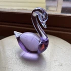 Vintage Murano Alexandrite Neodymium Swan MID-CENTURY MCM Art Glass Purple Blue