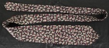 Robert Talbott hand made in USA silk tie paisley pattern red black tan blue