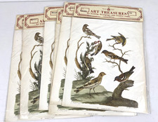 Lot of 6 Vtg. 1970 Paillou Birds Prints  Decoupage, Framing, Crafts- 12" x 10"