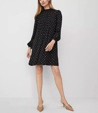 Ann Taylor Women`s Diamond Shadows Mock Neck Shift Dress size M