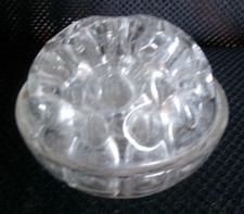 Vintage Heavy 19 Hole glass Flower Frog - 4.25 wide x 2-1/4" high OF1