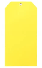 Yellow Plastic Tags - 6.25" x 3.125" - Tearproof - Inventory ID Price Tags