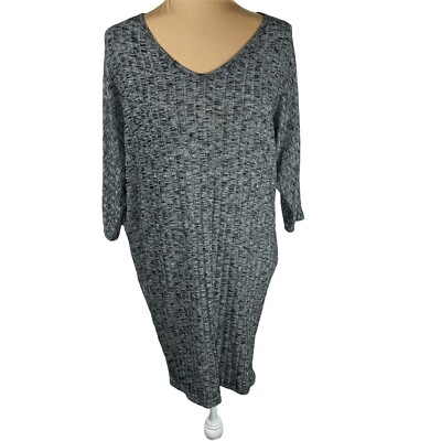 everly knit dress NWT Sweater Gray Marled Ribbed Tunic 3/4 Sleeve Size Medium M Fabrics_Matte Satin