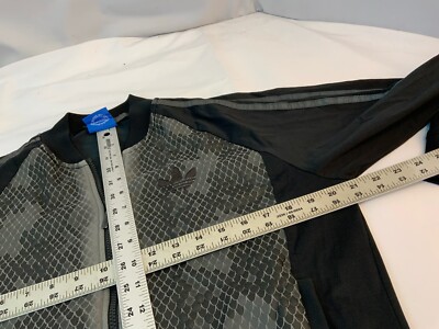 Adidas Track Jacket S Men Black Snake Print Poly Full Zip Adidas Track Jacket S Men Black Snake Print Poly Full Zip