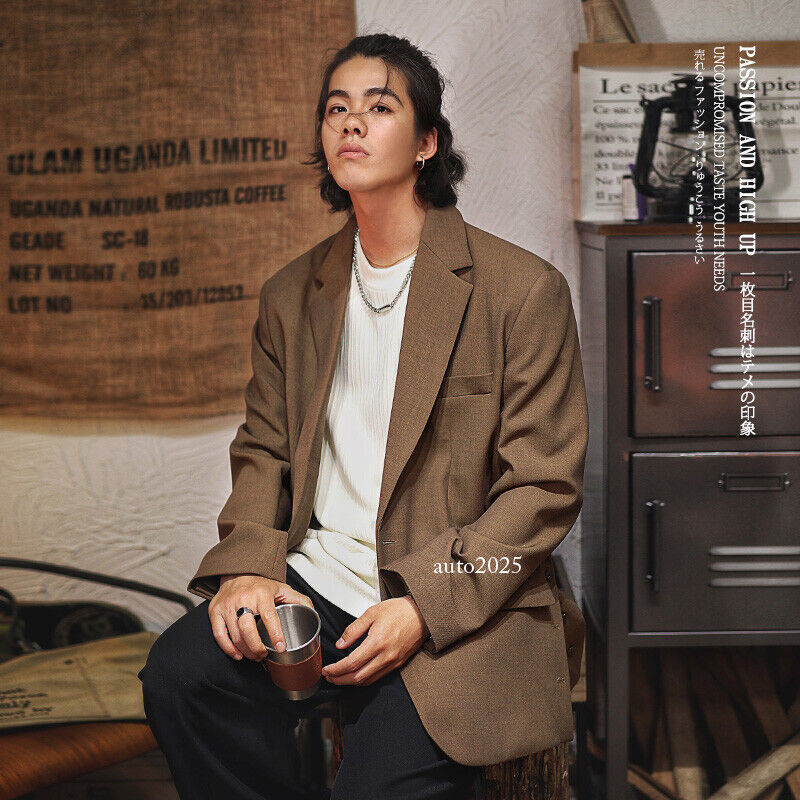casual dress jacket Japanese Retro Wide Suit Casual Suit Jacket Men's Spring High-end Handsome  Coat