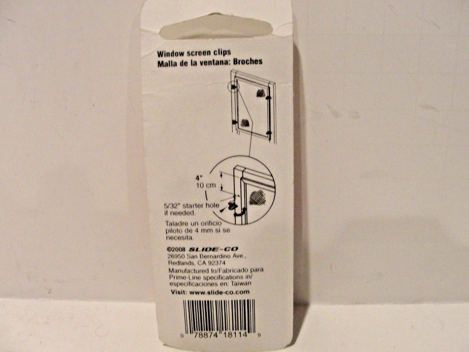 Window Clips Slide Slide-Co Window Screen Clips 7/16