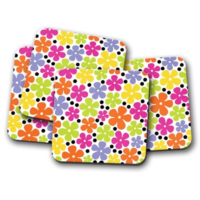 Set Di 4 Sottobicchieri Indiani Con Piume Di Pavone: Regalo Simpatico Per Mamma E Zia
