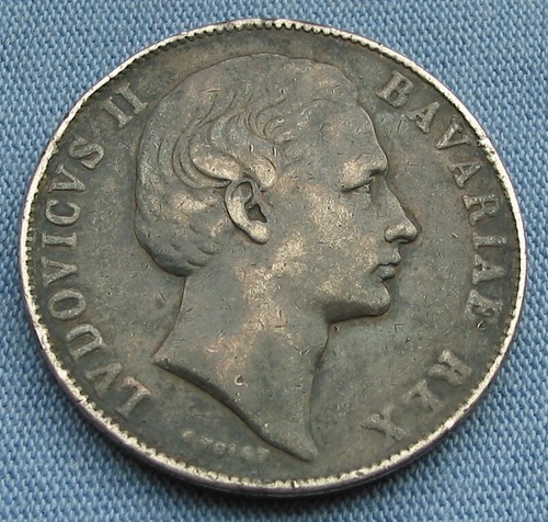 1869 Bavaria 1 Vereinsthaler - Madonnentaler Louis/Ludwig II German States - Picture 3 of 7