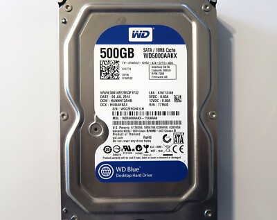 WD WD5000AAKX-75U6AA0 HANNHT2AHB (WCC2) Thailand 500gb 3.5'' Sata HDD 04JUL2014