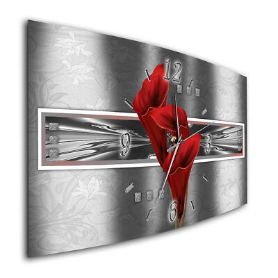 BM Wanduhr 44 cm x 22 cm  leises Uhrwerk Funkwanduhr 7557-4a Canna Digital Art