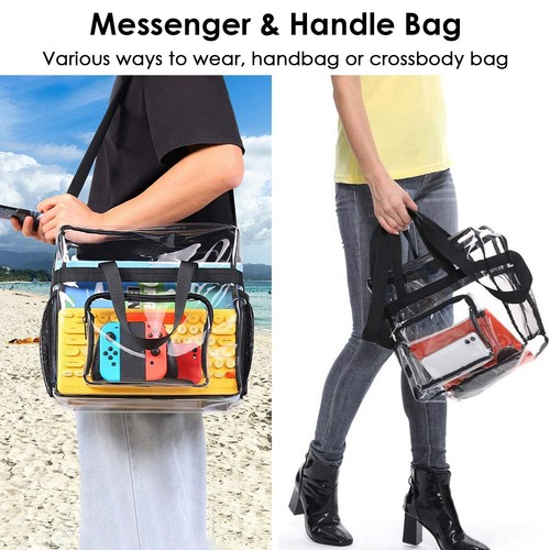 Clear Shoulder Crossbody Bag Stadium Approved See Through Transparent Handbag - Picture 8 of 14