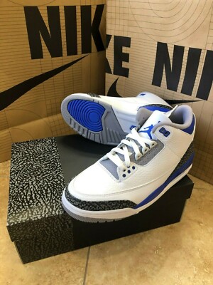 Jordan Air Jordan 3 ホワイト/ブルー Air Jordan 3 Retro Washington Wizards Size 11.5 White Blue