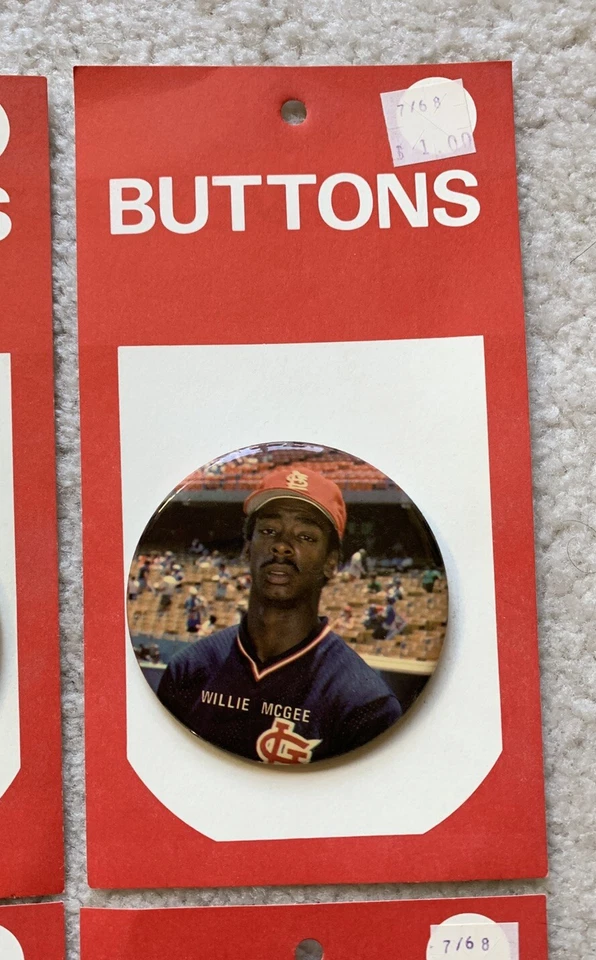 6X St. Louis Cardinals MLB Baseball (década de 1980) 3" Vintage Pin Button Smith, McGee + - Imagem 4 de 4