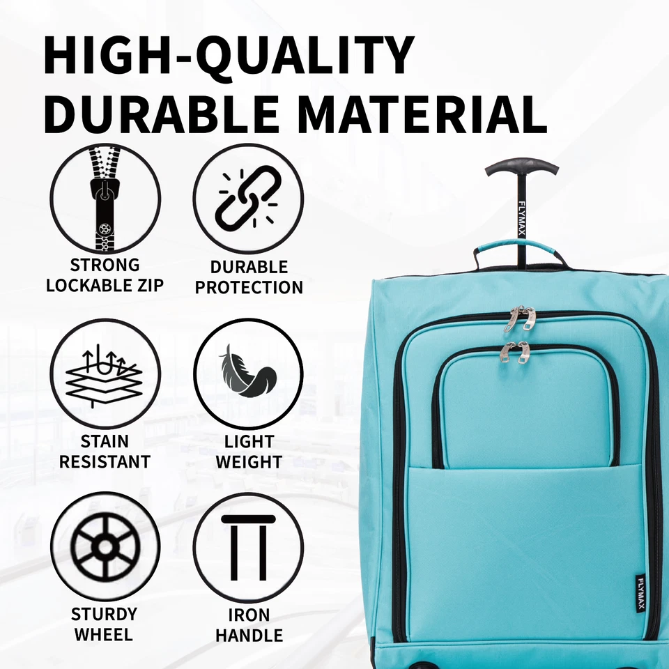 55X40X20 Ryanair Cabin Bag Suitcase Hand Luggage Flight Onboard Case Lightweight - Image 3 of 4