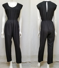 Vintage 1980/90's Black Crepe JUMPSUIT - Size S - EUC