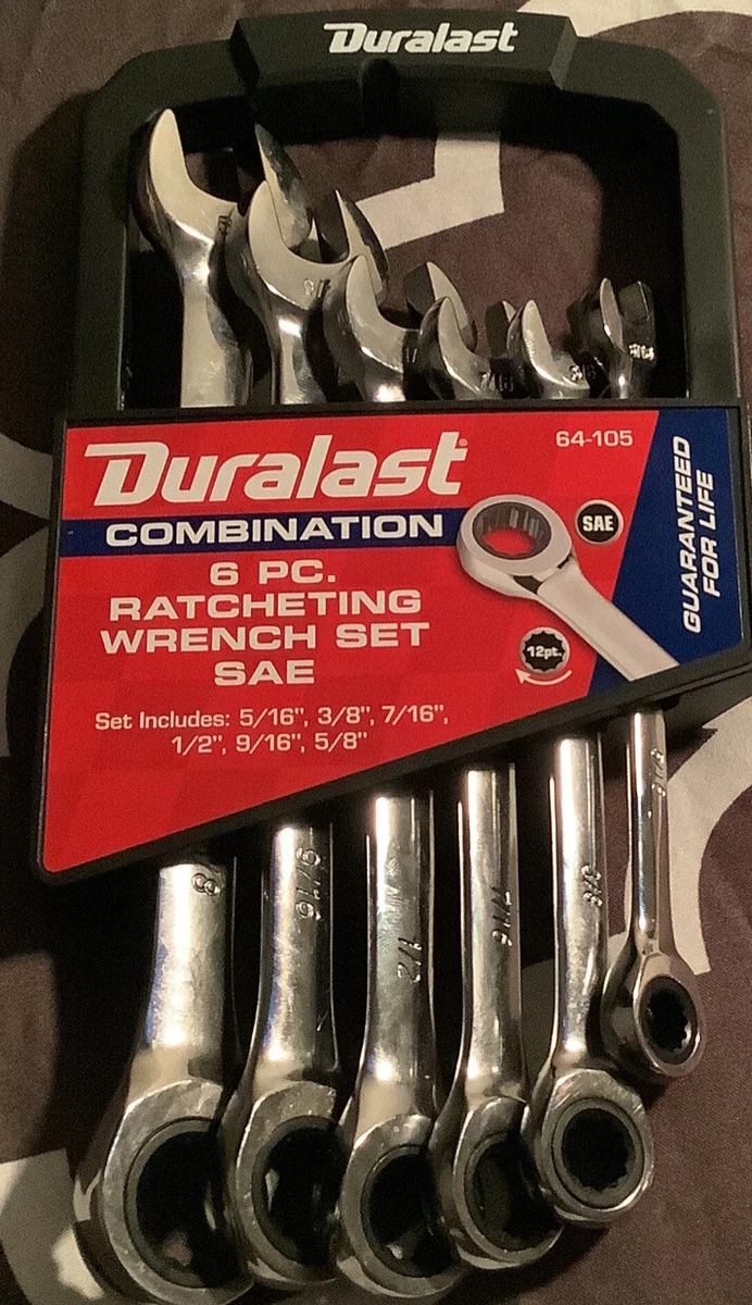 25 OFF SALE Duralast 6 Pc Combination Ratchet Wrench Set SAE 64 105 1053