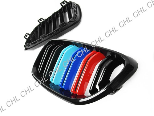 M2 Style Gloss Black M Color Front Grille For 2014-2018 BMW 220i 228i 235i M235i - Picture 2 of 2