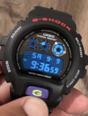 Mens Casio G-shock Illuminator 20bar 1289 Dw-6900nb Watch Face for